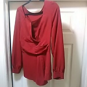 💲1⃣▶SHEIN Burgundy Long Sleeve Top Lg